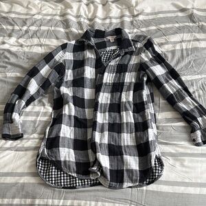 Joe Fresh | Black & White Buffalo Plaid Button-Up Shirt